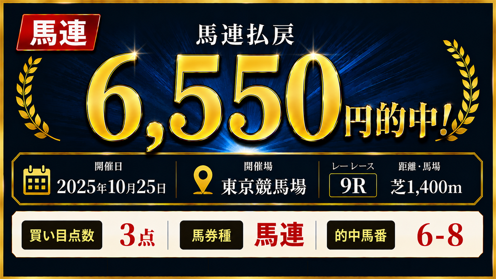 馬連6550円的中
