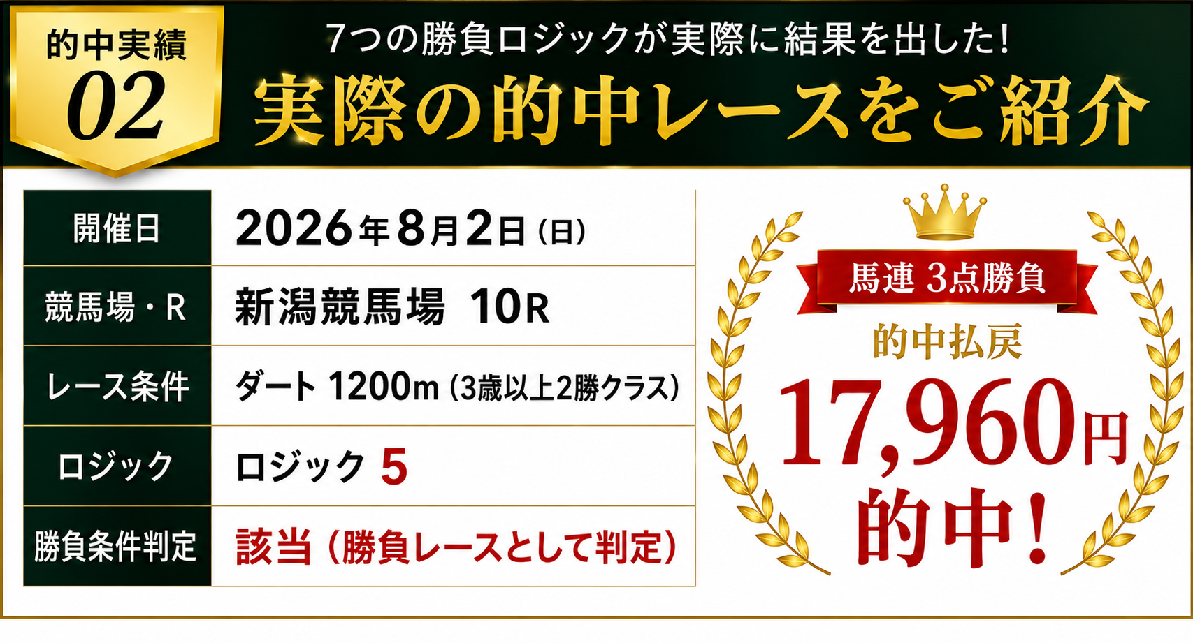 コンピ指数ゴールド馬券術プロフェッショナル版 的中実績02