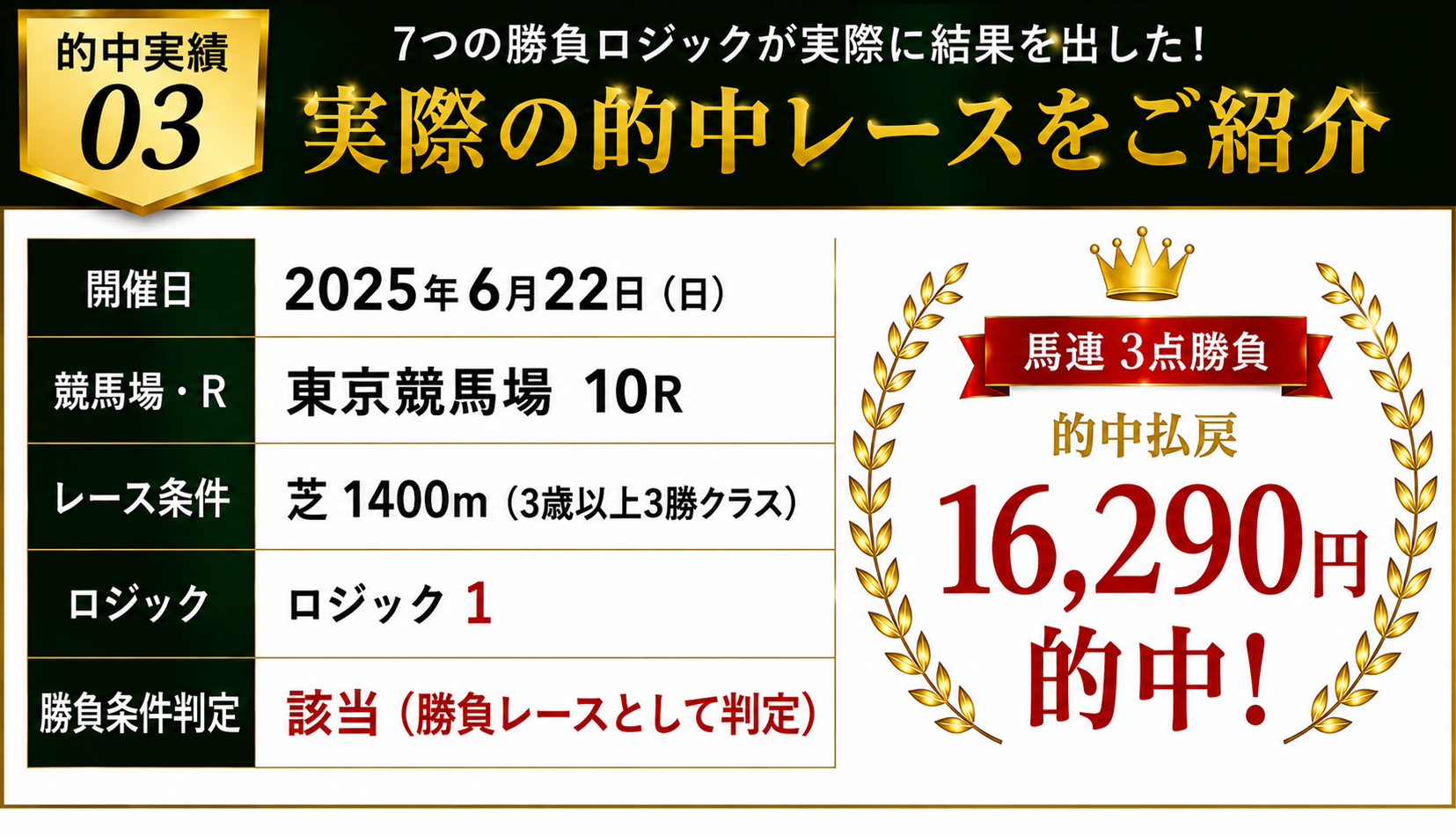 コンピ指数ゴールド馬券術プロフェッショナル版 的中実績03