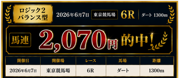 馬連2070円的中